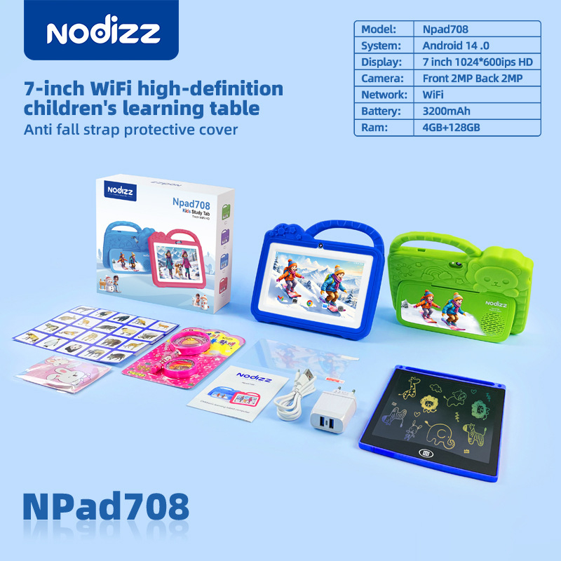 Tableta educationala ZYTEQ®️ pentru copii, 7 inch, 4GB RAM + 128GB ROM, Android, 3-12 ani, aplicatii Play Store, carcasa rezistenta, jocuri distractive, ecran tactil HD, Bluetooth, WiFi, 3200mAh, alba [6]