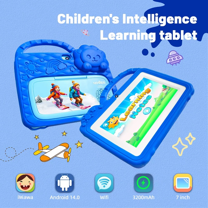 Tableta educationala ZYTEQ®️ pentru copii, 7 inch, 4GB RAM + 128GB ROM, Android, 3-12 ani, aplicatii Play Store, carcasa rezistenta, jocuri distractive, ecran tactil HD, Bluetooth, WiFi, 3200mAh, alba [9]