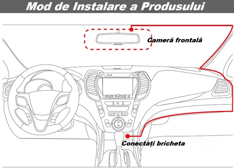 Camera video de bord auto S16 Full HD 1080P, WDR, 170°, 3 lentile, Wi-Fi, ecran IPS de 2 inch, filmare zi si noapte, inregistrare in bucla, Night Vision, detectare miscare, parcare asistata, neagra [22]