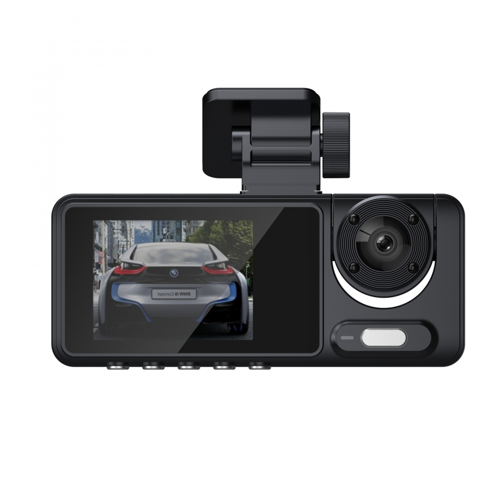 Camera video de bord auto S16 Full HD 1080P, WDR, 170°, 3 lentile, Wi-Fi, ecran IPS de 2 inch, filmare zi si noapte, inregistrare in bucla, Night Vision, detectare miscare, parcare asistata, neagra [5]