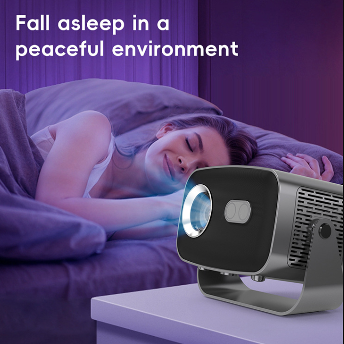 Videoproiector portabil ZYTEQ®️ V100, Smart, 300 ANSI lumeni, Android 12, WiFi 6 dual-band 4K 2.4G+5G, Bluetooth, rezolutie 1080P, cu telecomanda, negru [5]