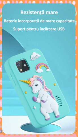 Telefon inteligent pentru copii, 2.8 inch IPS, husa de silicon anti-alunecare, jocuri, inregistrare si fotografiere HD 1080P, video, muzica, alarma, calculator, lanterna, educational, roz [9]