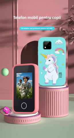 Telefon inteligent pentru copii, 2.8 inch IPS, husa de silicon anti-alunecare, jocuri, inregistrare si fotografiere HD 1080P, video, muzica, alarma, calculator, lanterna, educational, verde [3]