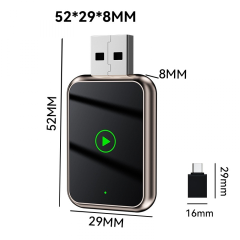 Adaptor wireless CarPlay & Android Auto 2-in-1 Q1J, compatibil cu Apple iOS 10+ si Android 11+, WiFi 5GHz, Plug-and-Play, compact si usor, transmisie stabila, conexiune Bluetooth, negru [1]
