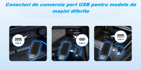 Adaptor wireless CarPlay & Android Auto 2-in-1 CP86, compatibil cu Apple iOS 10+ si Android 11+, WiFi 5GHz, Plug-and-Play, compact si usor, transmisie stabila, conexiune Bluetooth, negru [12]