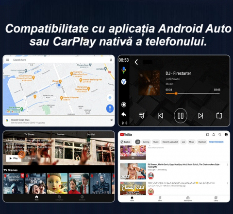 Adaptor wireless CarPlay & Android Auto 2-in-1 KM3, compatibil cu Apple iOS 10+ si Android 11+, WiFi 5GHz, Plug-and-Play, compact si usor, transmisie stabila, conexiune Bluetooth, negru [7]