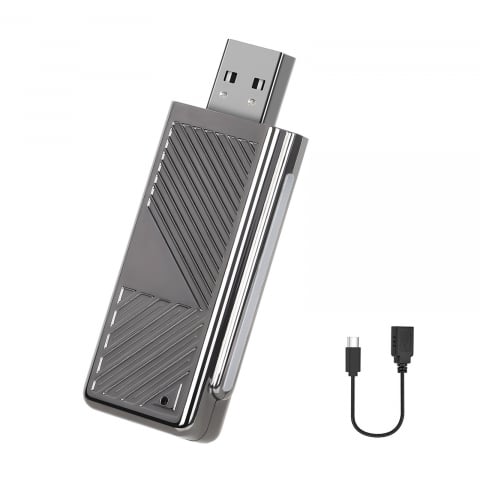 ACCESORII AUTO - Adaptor wireless CarPlay & Android Auto 2-in-1 H2N1, compatibil cu Apple iOS 10+ si Android 11+, WiFi 5GHz, Plug-and-Play, compact si usor, transmisie stabila, conexiune Bluetooth, gri
