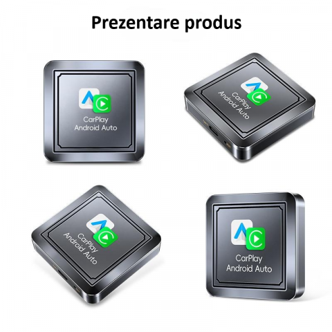 Adaptor wireless CarPlay & Android Auto 2-in-1 Q1S, compatibil cu Apple iOS 10+ si Android 11+, WiFi 5GHz, Plug-and-Play, compact si usor, transmisie stabila, conexiune Bluetooth, gri [4]