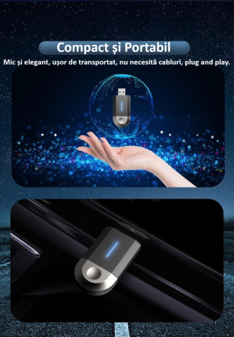 Adaptor wireless CarPlay & Android Auto 2-in-1 PL6, compatibil cu Apple iOS 10+ si Android 11+, WiFi 5GHz, Plug-and-Play, compact si usor, transmisie stabila, conexiune Bluetooth, negru [5]