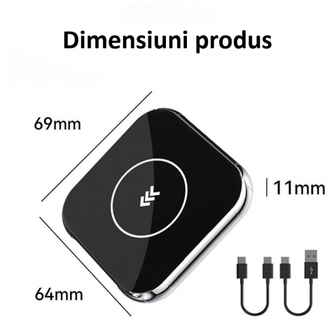Adaptor wireless CarPlay & Android Auto 2-in-1 Q1BM, compatibil cu Apple iOS 10+ si Android 11+, WiFi 5GHz, Plug-and-Play, compact si usor, transmisie stabila, conexiune Bluetooth, negru [7]