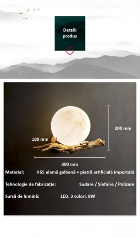 Aplica de perete, usoara, cu design elegant si creativ, lumina calda, tehnologie LED de ultima generatie, dimensiuni 20 x 30 cm, pentru baie, living, dormitor, hol, aurie [7]