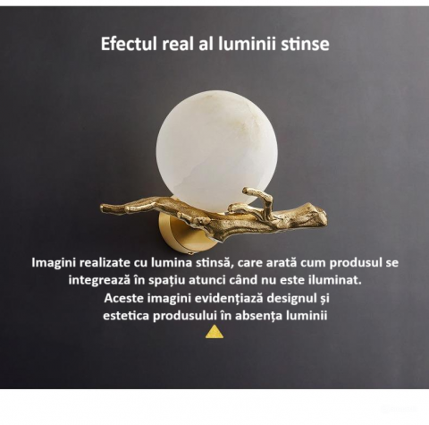 Aplica de perete, usoara, cu design elegant si creativ, lumina calda, tehnologie LED de ultima generatie, dimensiuni 20 x 30 cm, pentru baie, living, dormitor, hol, aurie [9]