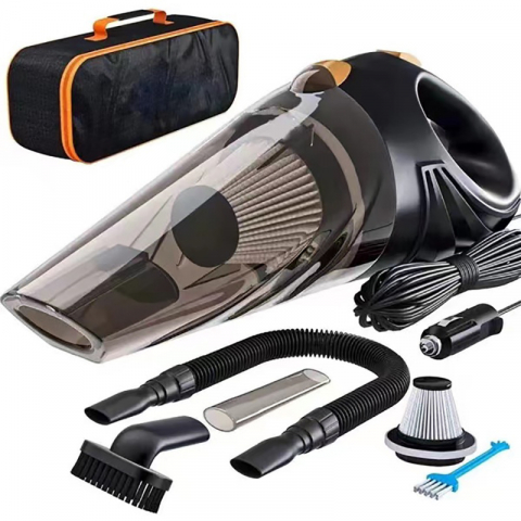 ACCESORII AUTO - Aspirator auto portabil, functie de aspirare umeda si uscata, filtru HEPA, 30.000 rot/min, 3500Pa, putere 90W, accesorii incluse, capacitate recipient praf 0.5L, negru