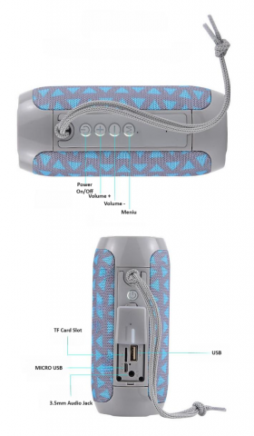 Boxa portabila ZYTEQ®️, difuzor Bluetooth cu LED, wireless, impermeabila, cu ventuza pentru baie, rezistenta la apa IPX4, Bluetooth 5.0, albastra [3]