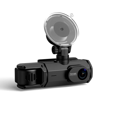 Camera video de bord auto S2 Full HD 1080P, WDR, 150°, 3 lentile, Wi-Fi, ecran IPS de 2 inch, filmare zi si noapte, inregistrare in bucla, Night Vision, detectare miscare, parcare asistata, neagra [1]