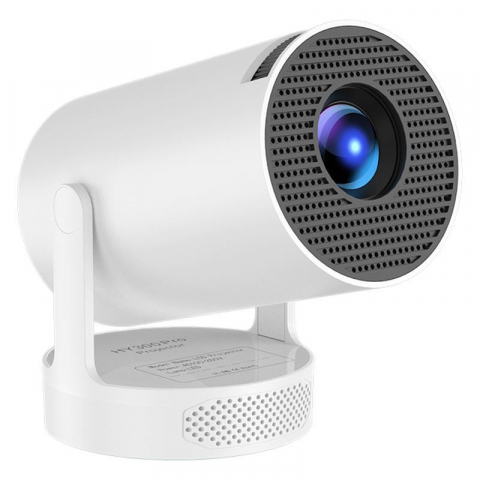 Videoproiector portabil HY300 PRO HD, Smart, 280 ANSI lumeni, Android 11, Wi-Fi 6, Bluetooth 5.0, rezolutie 1280 × 720p HD, suport 4K, conexiuni HDMI si USB, alb [1]