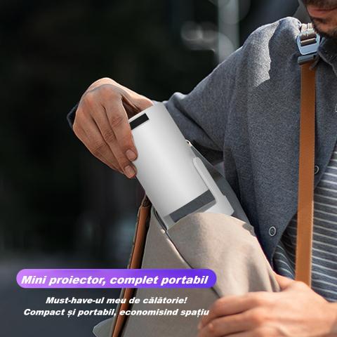 Videoproiector portabil HY300 PRO HD, Smart, 280 ANSI lumeni, Android 11, Wi-Fi 6, Bluetooth 5.0, rezolutie 1280 × 720p HD, suport 4K, conexiuni HDMI si USB, alb [11]
