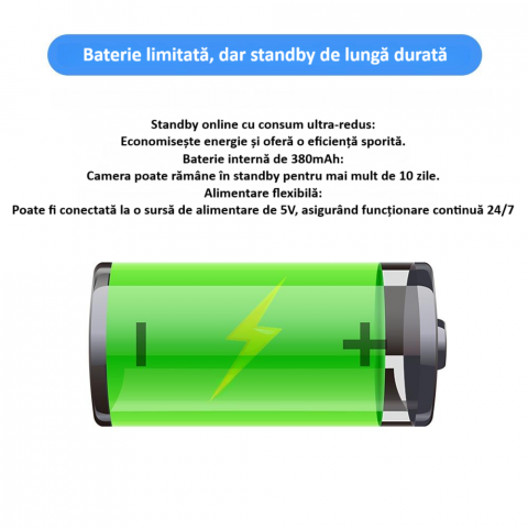 Camera wireless de supraveghere HD mini smart, 1080P, interior/exterior, viziune nocturna IR, detectare miscare, unghi larg, conexiune mobila, hotspot video integrat, consum de energie redus, neagra [14]