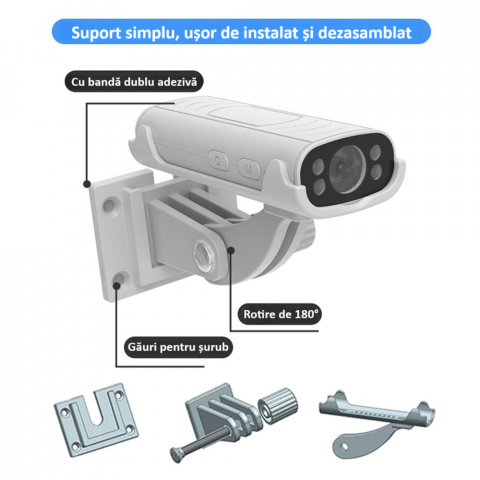 Camera wireless de supraveghere HD mini smart, 1080P, interior/exterior, viziune nocturna IR, detectare miscare, unghi larg, conexiune mobila, hotspot video integrat, consum de energie redus, alba [1]