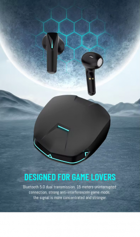 Casti wireless earbuds Bluetooth cu anulare a zgomotului, TWS, in ear, control vocal, sunet Hi-Fi stereo, latenta mica de 30 ms, rezistente la apa, design ergonomic si confortabil, negre [8]