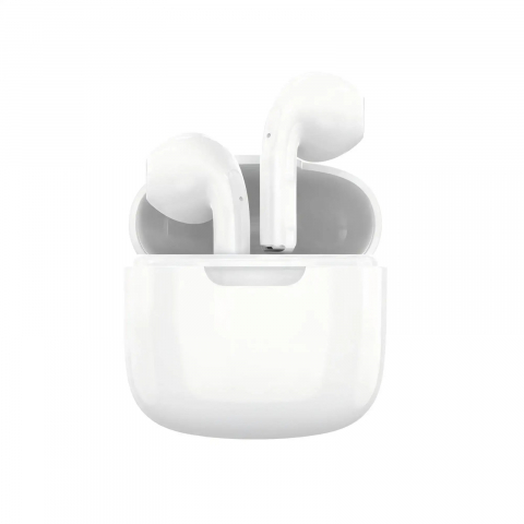 AUDIO - Casti wireless Bluetooth B21, audio, in ear, fara fir, casti Bluetooth 5.3, autonomie 24h, control tactil/smart touch, rezistente la apa IPX4, compatibilitate universala, iOS, Android, albe