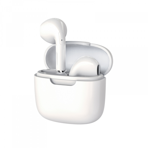 Casti wireless Bluetooth B21, audio, in ear, fara fir, casti Bluetooth 5.3, autonomie 24h, control tactil/smart touch, rezistente la apa IPX4, compatibilitate universala, iOS, Android, albe [3]