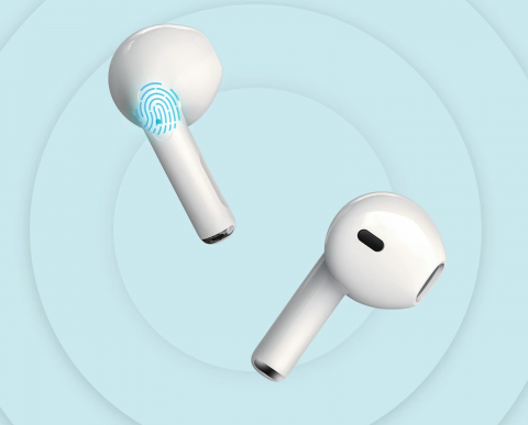 Casti wireless Bluetooth B21, audio, in ear, fara fir, casti Bluetooth 5.3, autonomie 24h, control tactil/smart touch, rezistente la apa IPX4, compatibilitate universala, iOS, Android, albe [1]