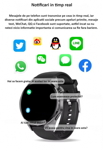 Ceas Smartwatch GT4 PRO+, Sport, Apel bluetooth, Rezistent la apa, Ecran 1.53", Monitorizare activitati fizice, somn, ritm cardiac, pedometru, Incarcare Wireless, Unisex, Android, IOS, negru [16]