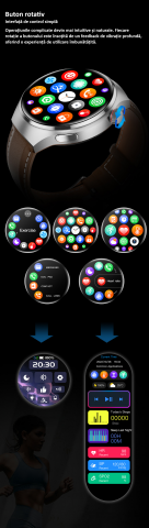 Smartwatch, ecran 1.6", rezistent la apa, notificari apel bluetooth/sms/social media, monitorizare activitati fizice, somn, ritm cardiac, pedometru, incarcare wireless, unisex, Android, IOS, argintiu [6]