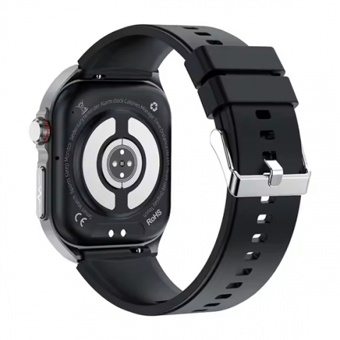Ceas Smartwatch ET585,ECRAN 2.04", ECG, HRV, glucometru, analiza bioelectrica, monitorizare tensiune, oxigen sange, ritm cardiac, temperatura corp, somn, activitati fizice, apel SOS, pedometru, negru [2]