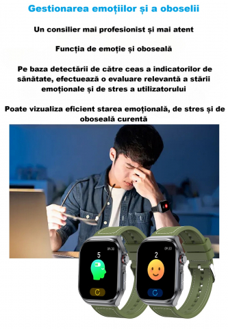 Ceas Smartwatch ET585,ECRAN 2.04", ECG, HRV, glucometru, analiza bioelectrica, monitorizare tensiune, oxigen sange, ritm cardiac, temperatura corp, somn, activitati fizice, apel SOS, pedometru, negru [9]