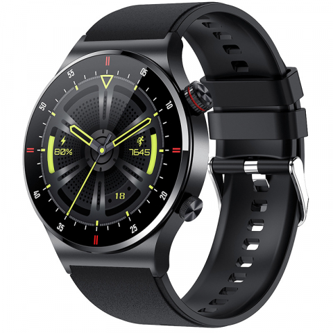 Ceas smartwatch, NFC, apel Bluetooth, ecran 1.28", control tactil, monitorizarea sanatatii, activitatilor fizice, somnului, ritmului cardiac, pedometru, incarcare magnetica, Android, iOS, negru [2]