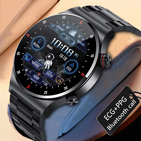 Ceas smartwatch, NFC, apel Bluetooth, ecran 1.28", control tactil, monitorizarea sanatatii, activitatilor fizice, somnului, ritmului cardiac, pedometru, incarcare magnetica, Android, iOS, negru [1]