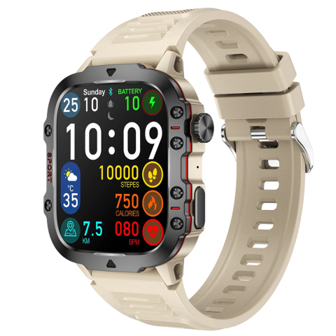 SMARTWATCH-URI - Ceas smartwatch sport, Bluetooth, rezistent la apa, ecran 1.96", cronograf, busola, calendar, notificari apeluri/SMS/social media, monitorizare activitati fizice, somn, ritm cardiac, pedometru, apel v
