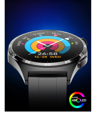 Ceas smartwatch sport ZYTEQ®️, ecran 1.43", Super AMOLED, functie apelare Bluetooth, monitorizare ECG & Ritm Cardiac, rezistent la apa IP67, baterie 440mAh, negru [3]