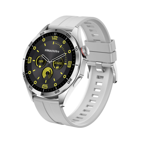 SMARTWATCH-URI - Ceas smartwatch sport ZYTEQ®️, ecran 1.43", Super AMOLED, functie apelare Bluetooth, monitorizare ECG & Ritm Cardiac, rezistent la apa IP67, baterie 440mAh, argintiu