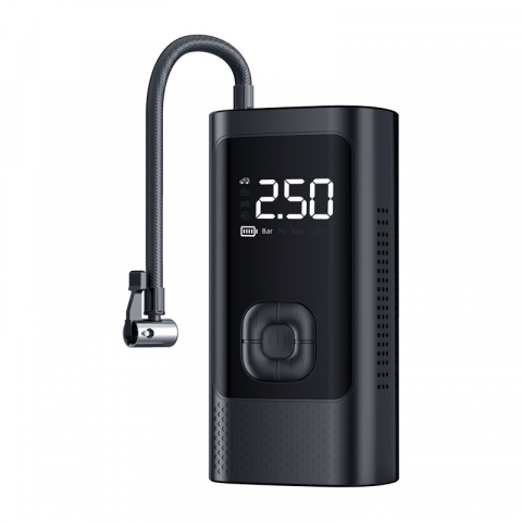 ACCESORII AUTO - Compresor auto portabil, cu afisaj digital LED, lanterna LED, baterie externa, 150 PSI, 4 capete de umflare, pentru automobil, motocicleta, bicicleta, minge, barca, saltea, husa de depozitare, negru