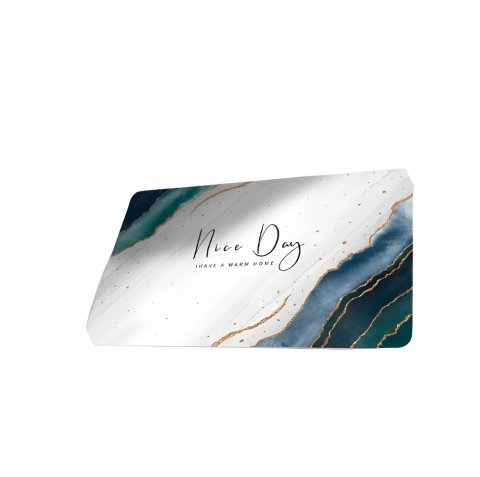 CASA - Covor de baie universal, din diatom, absorbant, antiderapant, design rulabil pentru depozitare usoara, 40x60 cm, alb cu albastru