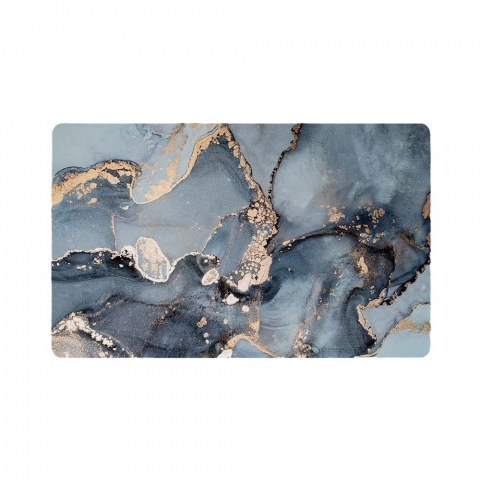 Covor de baie universal, din diatom, absorbant, antiderapant, design rulabil pentru depozitare usoara, 50x80 cm, albastru cu maro [2]