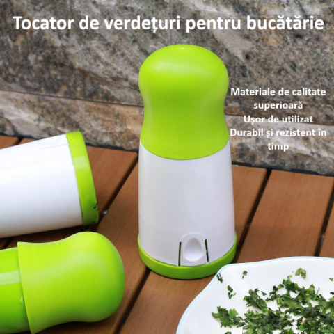 Razatoare, rasnita de bucatarie multifunctionala, pentru maruntit ierburi precum coriandru, patrunjel, plante aromatice, usor de folosit, accesoriu de bucatarie, verde [4]