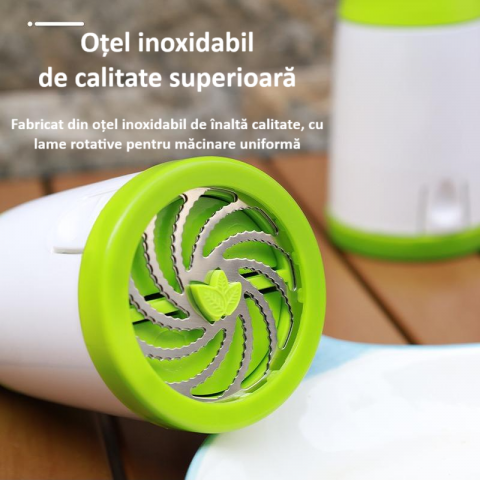 Razatoare, rasnita de bucatarie multifunctionala, pentru maruntit ierburi precum coriandru, patrunjel, plante aromatice, usor de folosit, accesoriu de bucatarie, verde [3]