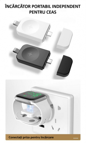 Incarcator wireless tip statie de incarcare 6 in 1, boxa, ceas, Bluetooth, fast charge, incarcare rapida, compatibil cu Apple Watch, AirPods, iPhone, Android, Samsung, telefoane cu functia Qi, negru [11]