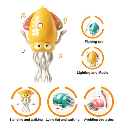 Jucarie caracatita magica dansatoare ZYTEQ® – aventura interactiva cu muzica, lumini si senzori, jucaria perfecta pentru micii exploratori 1-6 ani, roz [11]