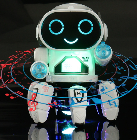 Jucarie interactiva robot inteligent electric ZYTEQ®️ pentru copii, cu lumina LED si functie de dans, alb [7]