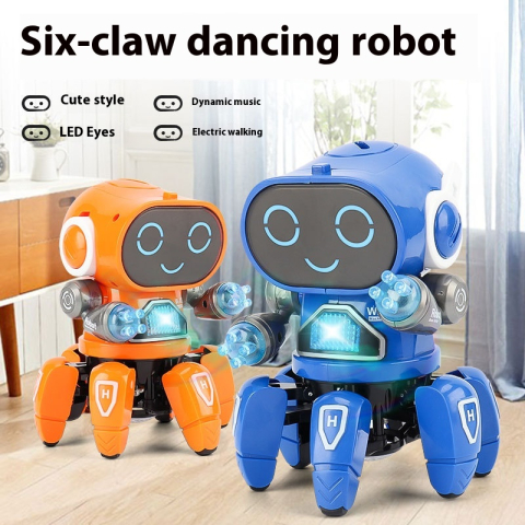 Jucarie interactiva robot inteligent electric ZYTEQ®️ pentru copii, cu lumina LED si functie de dans, portocaliu [5]