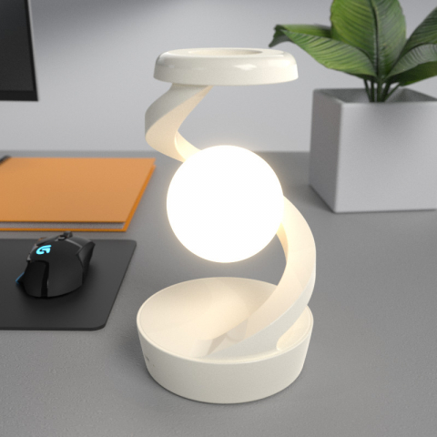 CASA - Lampa inteligenta rotativa, pentru birou sau noptiera, cu multiple moduri de control, senzor de miscare, lumina difuza de noapte, lumina RGB, baterie incorporata, alba