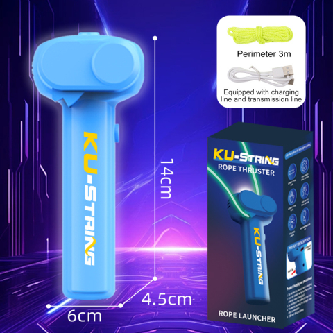 Lansator electric franghie ZYTEQ® fosforescent, loop lasso, jucarie interactiva anti-stres, reincarcabila, pisici, caini, copii, albastru deschis [1]