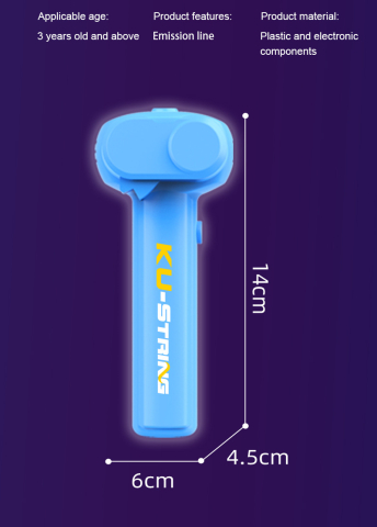 Lansator electric franghie ZYTEQ® fosforescent, loop lasso, jucarie interactiva anti-stres, reincarcabila, pisici, caini, copii, albastru deschis [2]