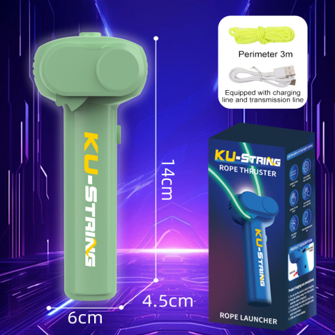 Lansator electric franghie ZYTEQ® fosforescent, loop lasso, jucarie interactiva anti-stres, reincarcabila, pisici, caini, copii, verde [1]