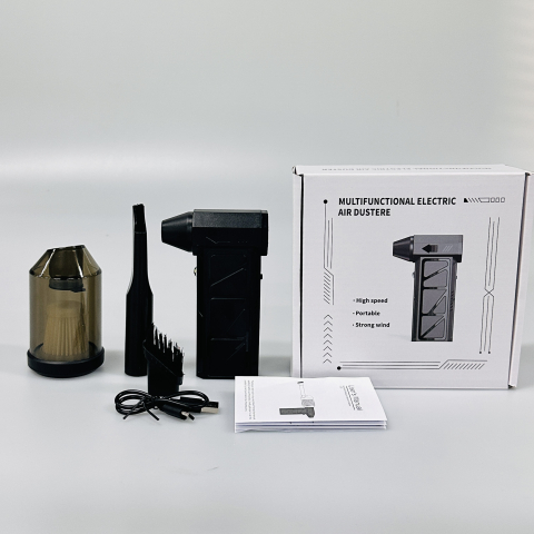 Mini ventilator turbo portabil ZYTEQ®, fara perii, de mare viteza, suflanta de praf, zapada, Frunze, pentru camping si aer liber, reincarcabil, negru [6]